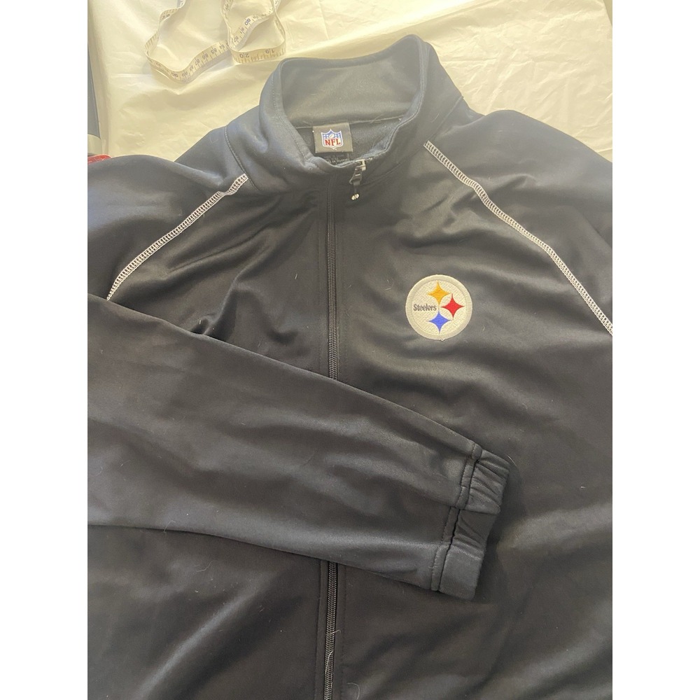 Men's NFL Pittsburgh Steelers Full Zip Light Weight Track Jacket-Size Lrg